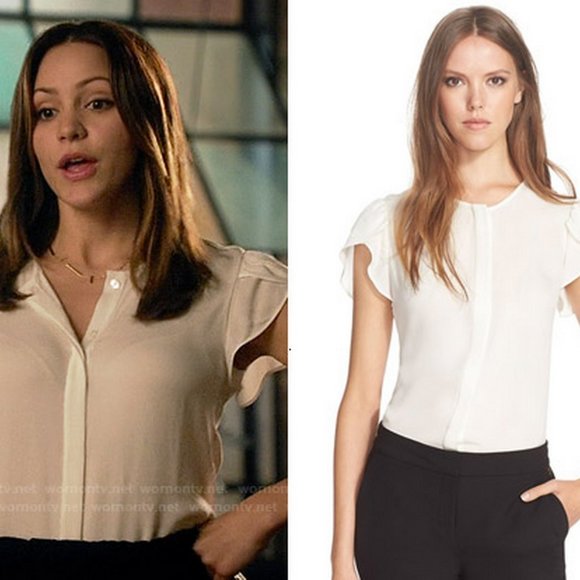 NWT Diane von Furstenberg DVF Silk Blouse - Ivory Top for Work or Casual - Picture 3 of 9